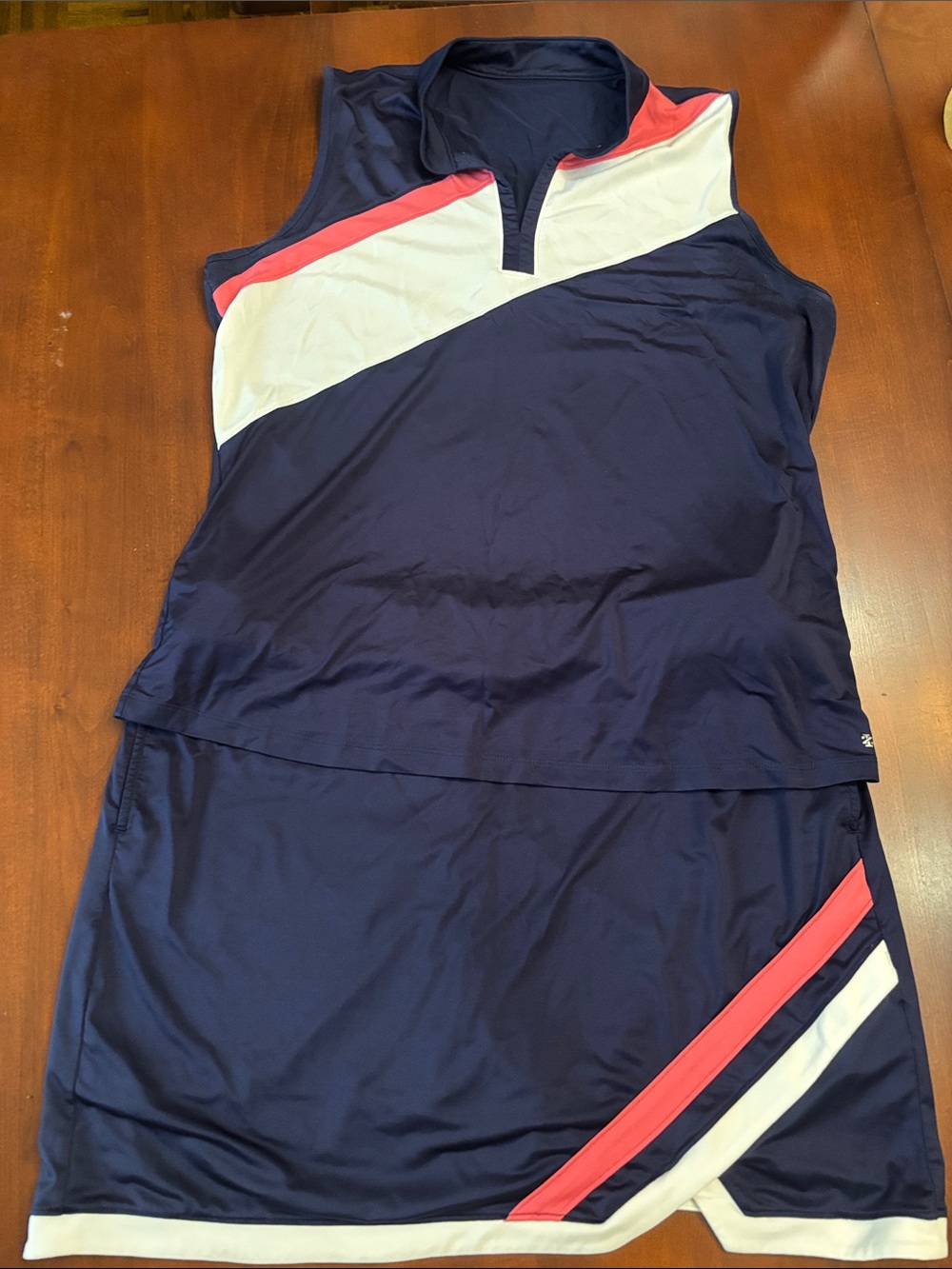 IZOD GOLF SET!!!Navy Sleeveless shirt  with White & Coral Accents matching skort